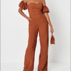Puff sleeve jumpsuit Misguided